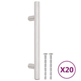 Vidaxl manijas de 20 st 96 mm de acero inoxidable de color plateado