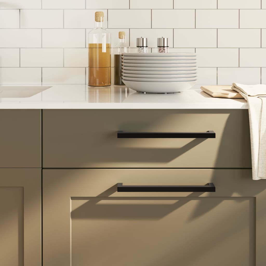 Vidaxl handles 10 st 224 mm stainless steel black