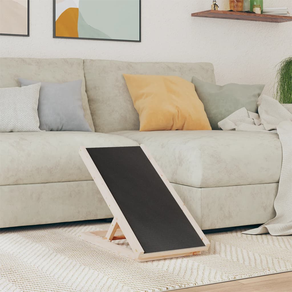 Rampa para cães VidaXL 70x35 cm madeira maciça de pinho cinza