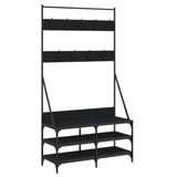 Vidaxl kledingrek met schoenenrek 100x40x184 cm zwart
