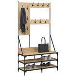 Porte-vêtements vidaxl avec porte-chaussures 100x40x184 cm sonoma chêne coloré