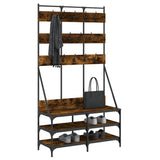 Vidaxl kledingrek met schoenenrek 100x40x184 cm gerookt eikenkleurig