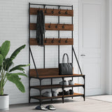 Vidaxl clothes rack with shoe rack 100x40x184 cm brown oak color