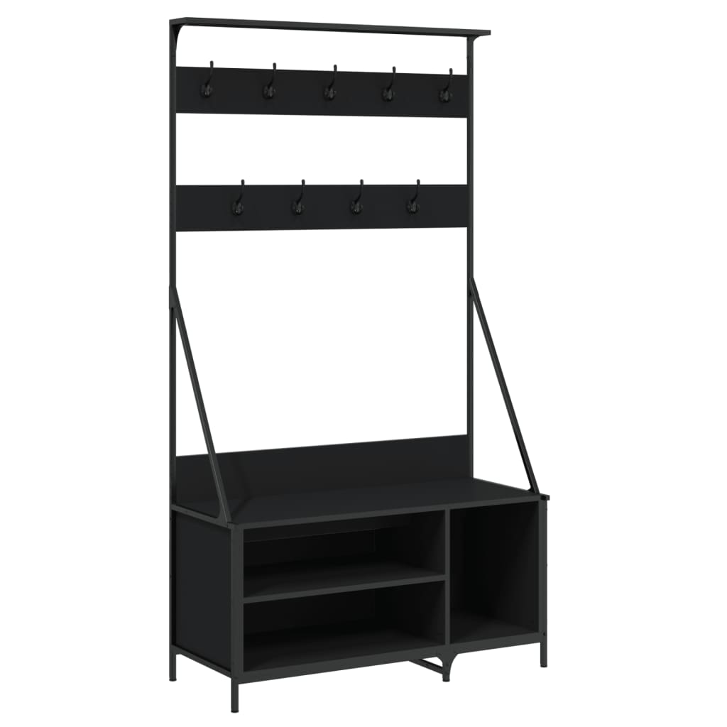 Vidaxl Kleeder Rack mat Schong Rack 100x41x184 cm schwaarz