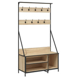 Vidaxl Kleeder Rack mat Schong Rack 100x41x18 cm Sonoma Oakfaarf
