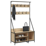Vidaxl Kleeder Rack mat Schong Rack 100x41x18 cm Sonoma Oakfaarf