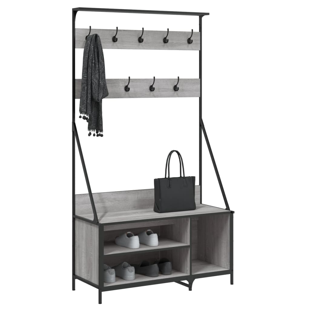 Vidaxl Clothing rack with shoe rack 100x41x184 cm Gray Sonoma