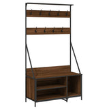 Vidaxl clothes rack with shoe rack 100x41x184 cm brown oak color
