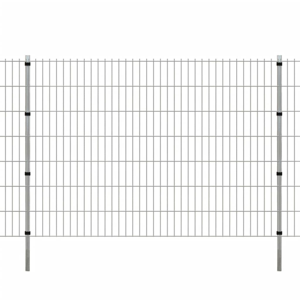 Vidaxl ograja Posts 10 St 200 cm pocinkano jekleno srebrno obarvano