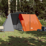 Vidaxl Tent de 3 personas impermeables gris y naranja
