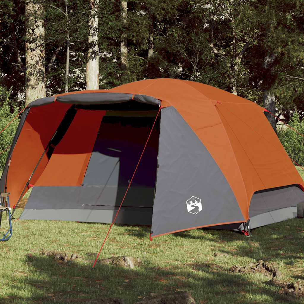 Tienda Vidaxl con toldo de una naranja impermeable de 4 personas