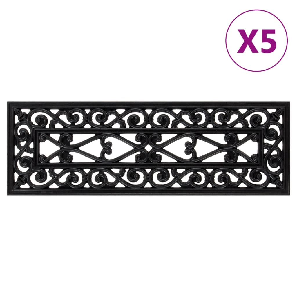Vidaxl Stair Mats 5 St 25x75 cm guma
