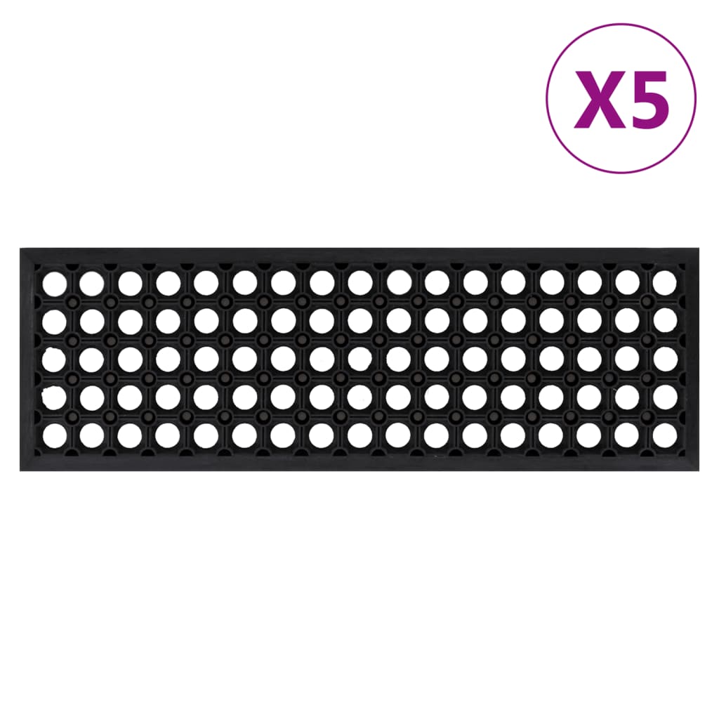 Vidaxl Stair Mats 5 St 25x75 cm guma