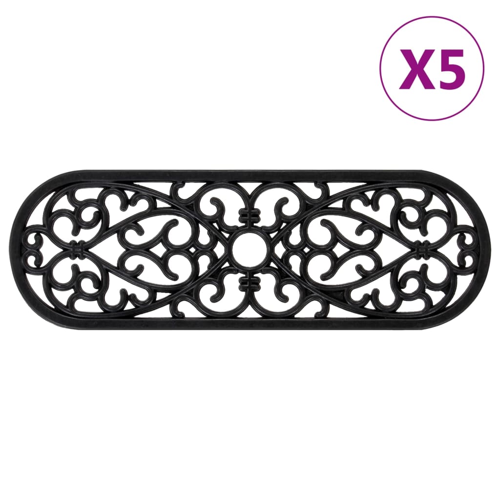 Vidaxl Stair Mats 5 St 25x75 cm guma