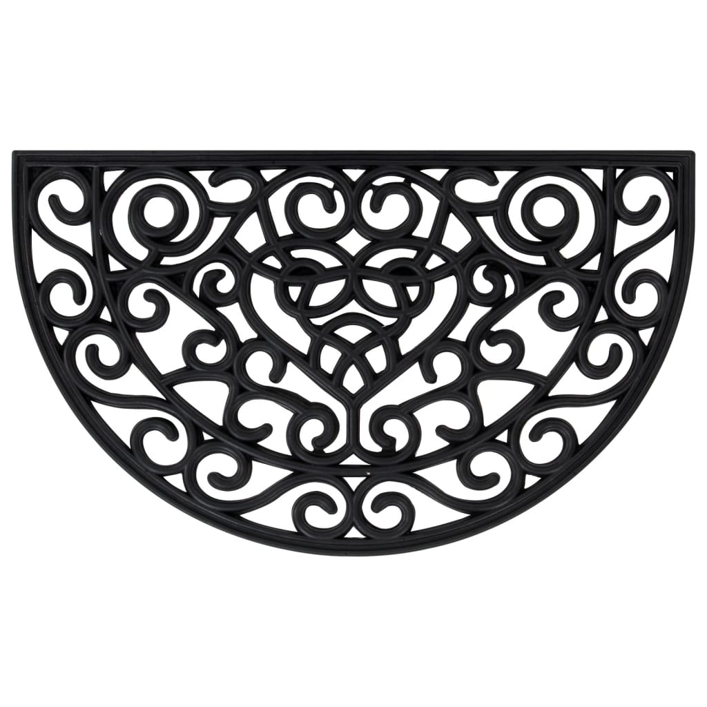 Vidaxl Doormat hallef-rondronn 45x75 cm Gummi