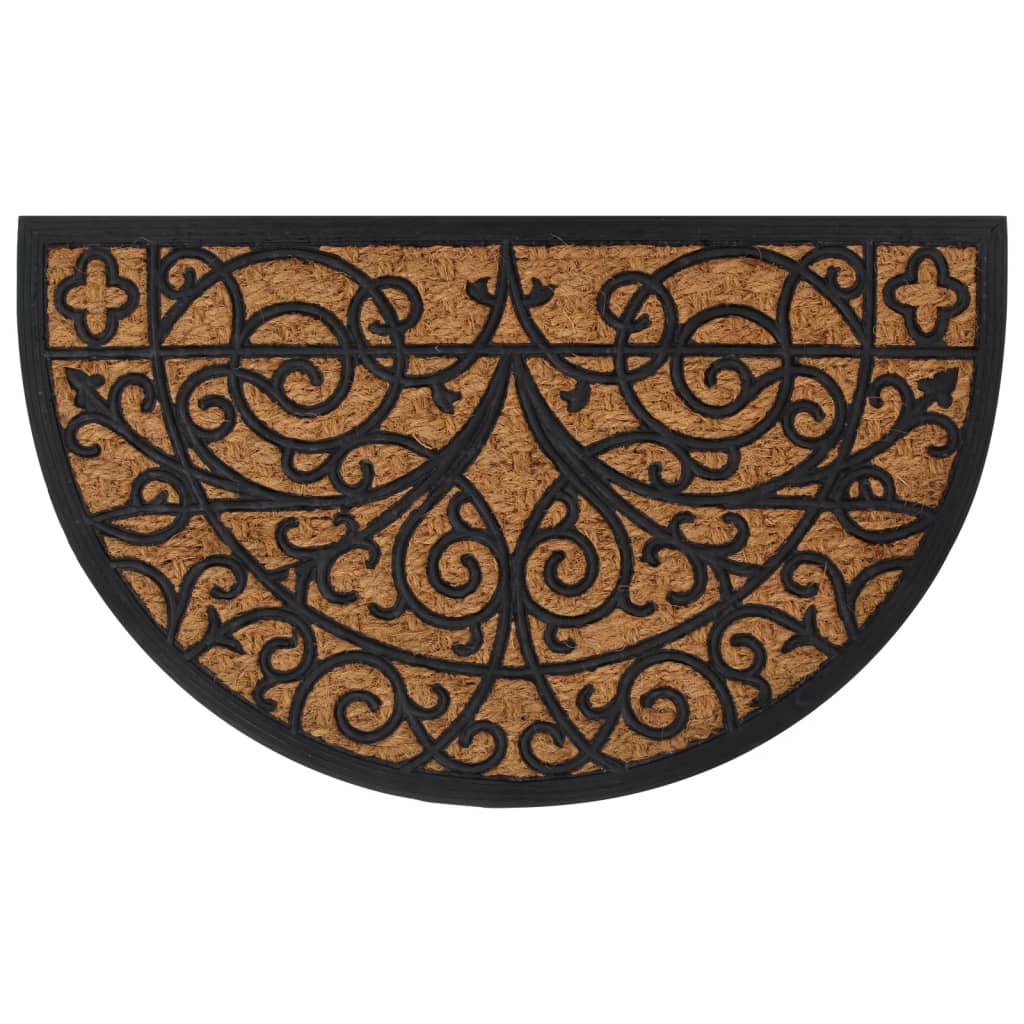 Vidaxl Doormat Half -round 45x75 cm rubber and coconut fiber