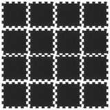 Piastrelle di gomma Vidaxl 16 ST 16 mm 30x30 cm nero