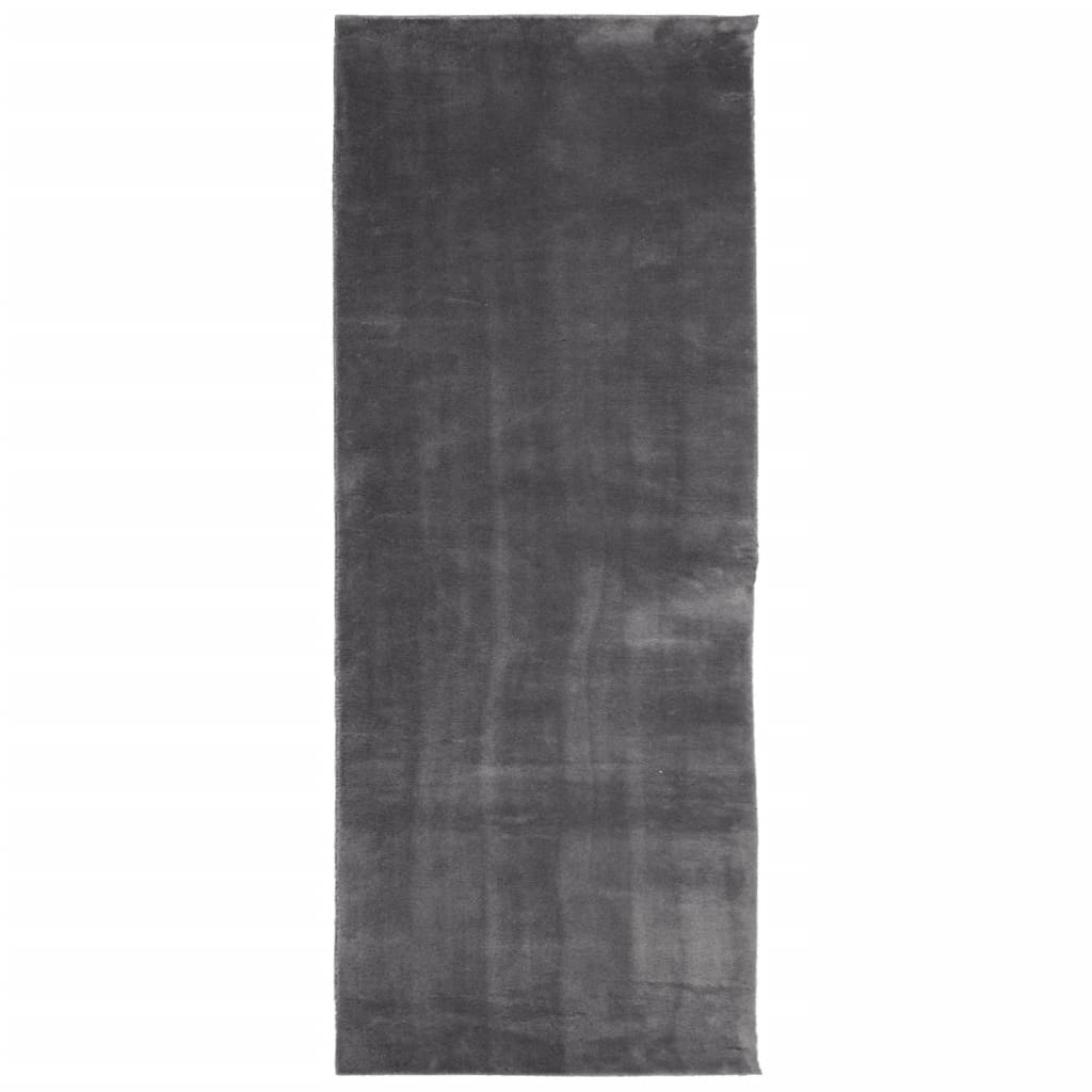 Vidaxl rug harte low -pole mëll wäschen 80x200 cm Anthracit