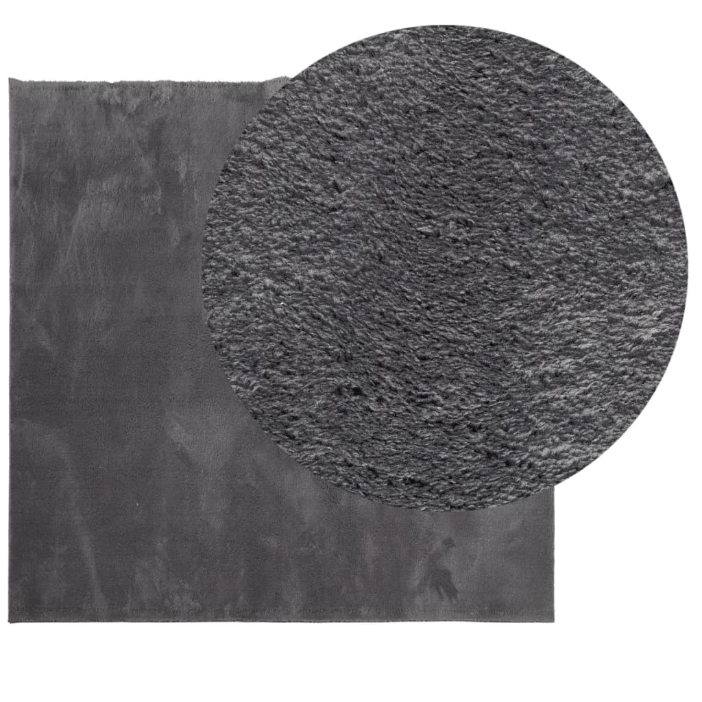 Vidaxl rug Huarte low -pile soft washable 120x120 cm anthracite