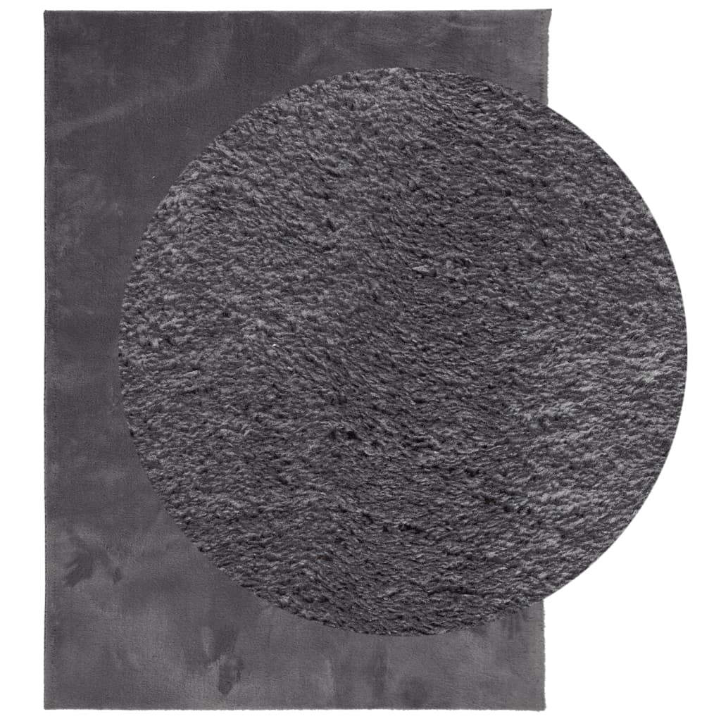 Vidaxl rug harte low -pole mëll ass lackble 240x340 cm Anthracit
