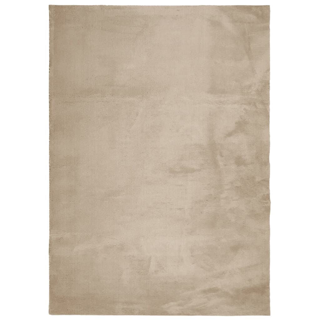 Vidaxl Rug Huarte Low -Pole Soft Washable 240x340cm Sand -farvet