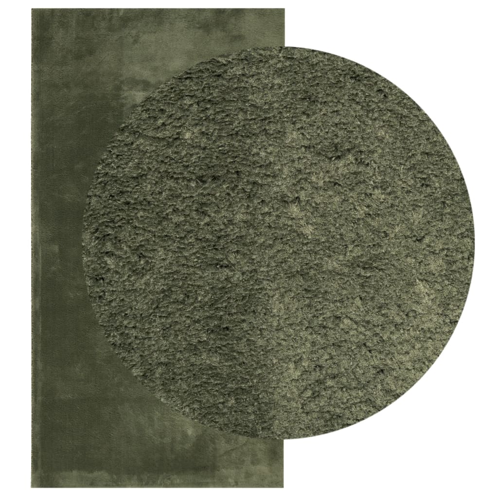 Vidaxl Rug Huarte z nizko -polesko mehko pranje 60x110 cm gozdna zelena