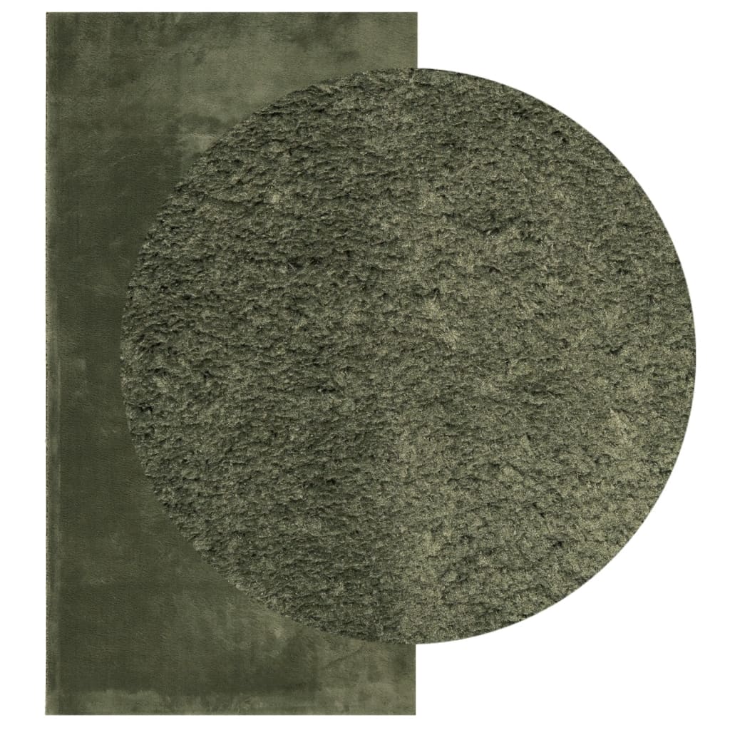 Vidaxl rug Huarte low -pole soft washable 80x150 cm forest green