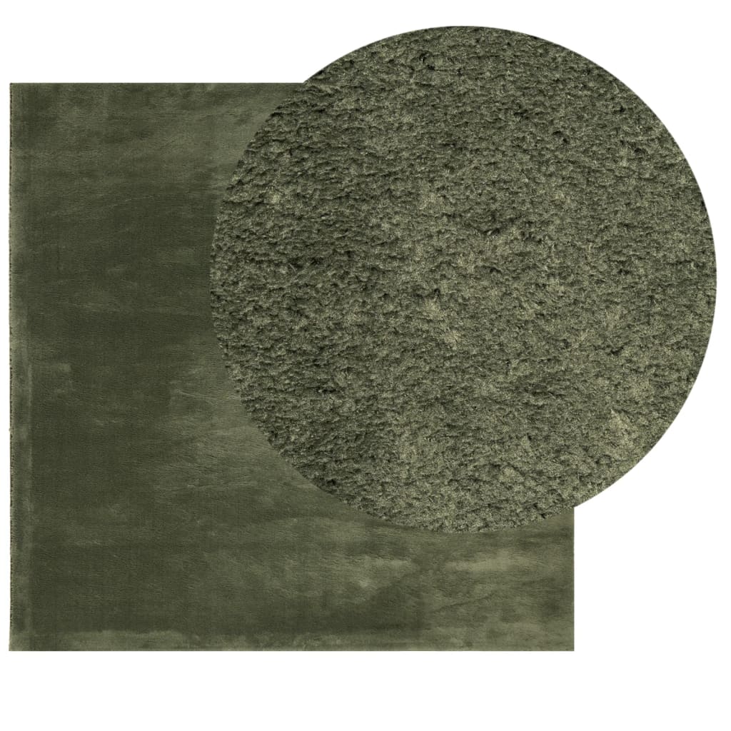 Vidaxl rug Huarte low -pole soft washable 120x120 cm forest green