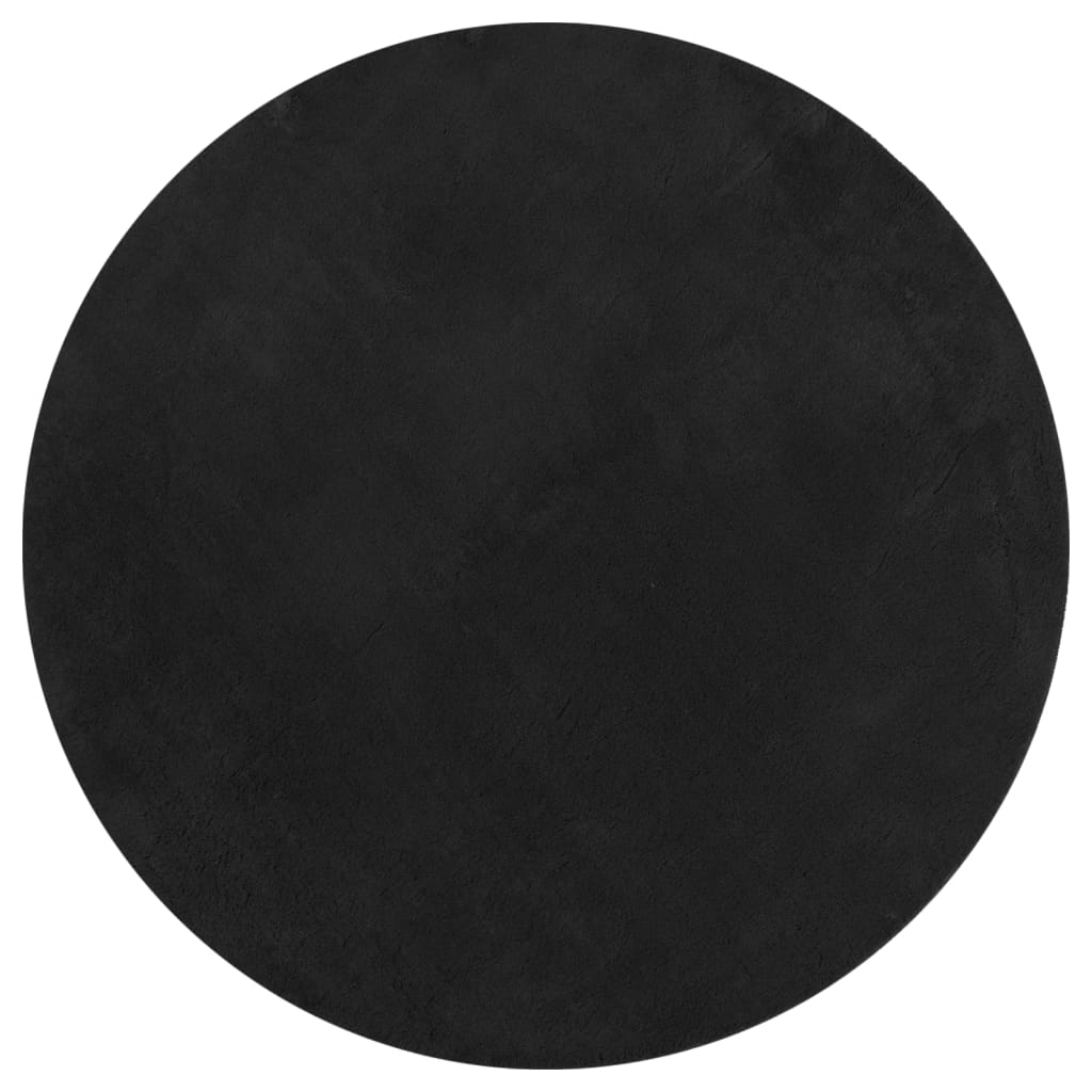 Vidaxl rug harte low -pole mëll wäschen Ø 80 cm schwaarz