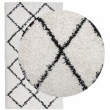 Vidaxl Teppich Pamplona Shaggy hochpol 60x110 cm Creme und schwarz