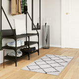Vidaxl Teppich Pamplona Shaggy hochpol 60x110 cm Creme und schwarz