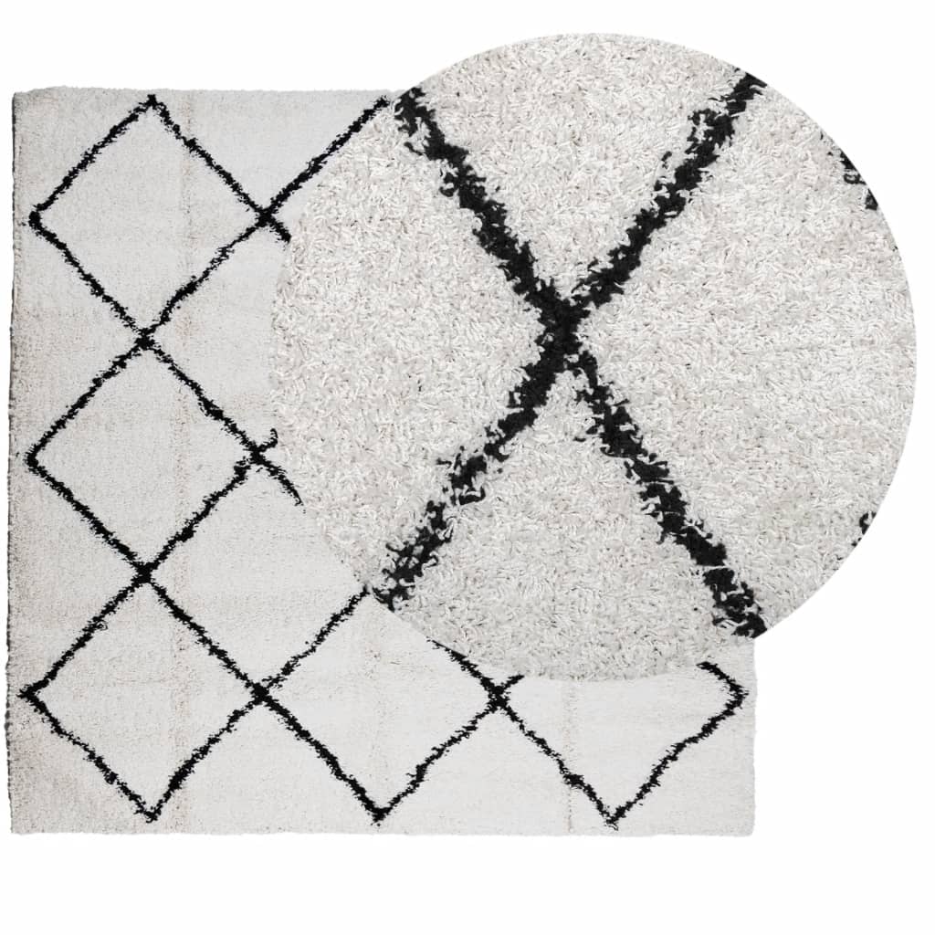 Vidaxl rug Pamplona Shaggy Highly pile 160x160 cm cream and black