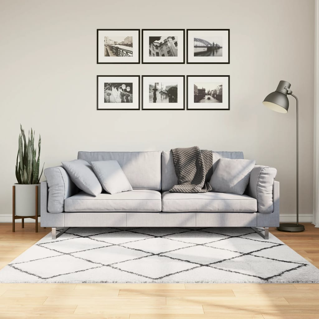 Vidaxl rug Pamplona Shaggy Highly pile 160x160 cm cream and black