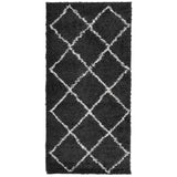 Vidaxl rug Shaggy high pile modern 100x200 cm black and cream