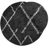 Vidaxl vloerkleed pamplona shaggy hoogpolig ø 160 cm zwart en crème