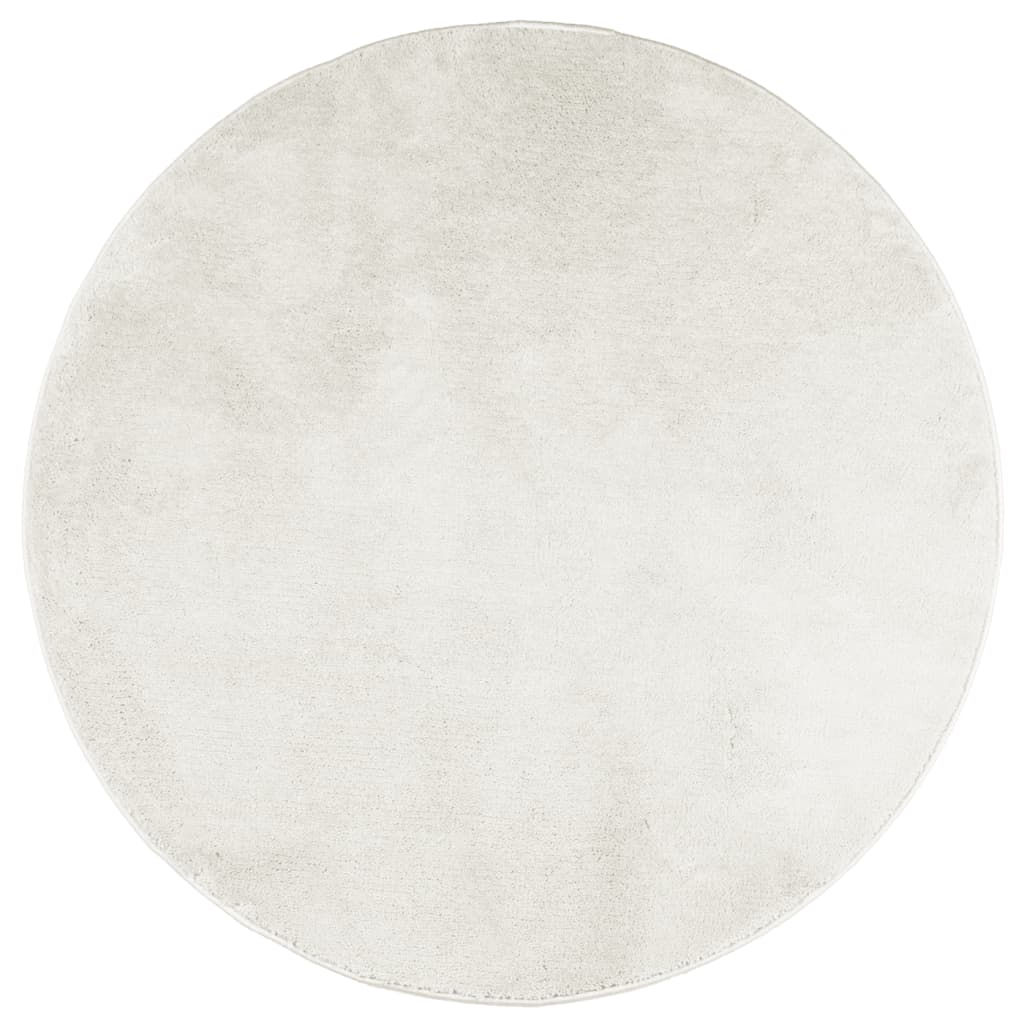 Vidaxl rug Oviedo Low -pile Ø 80 cm cream -colored