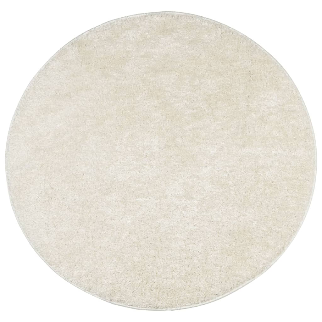 Vidaxl rug istan high pile glossy ø 80 cm cream-colored