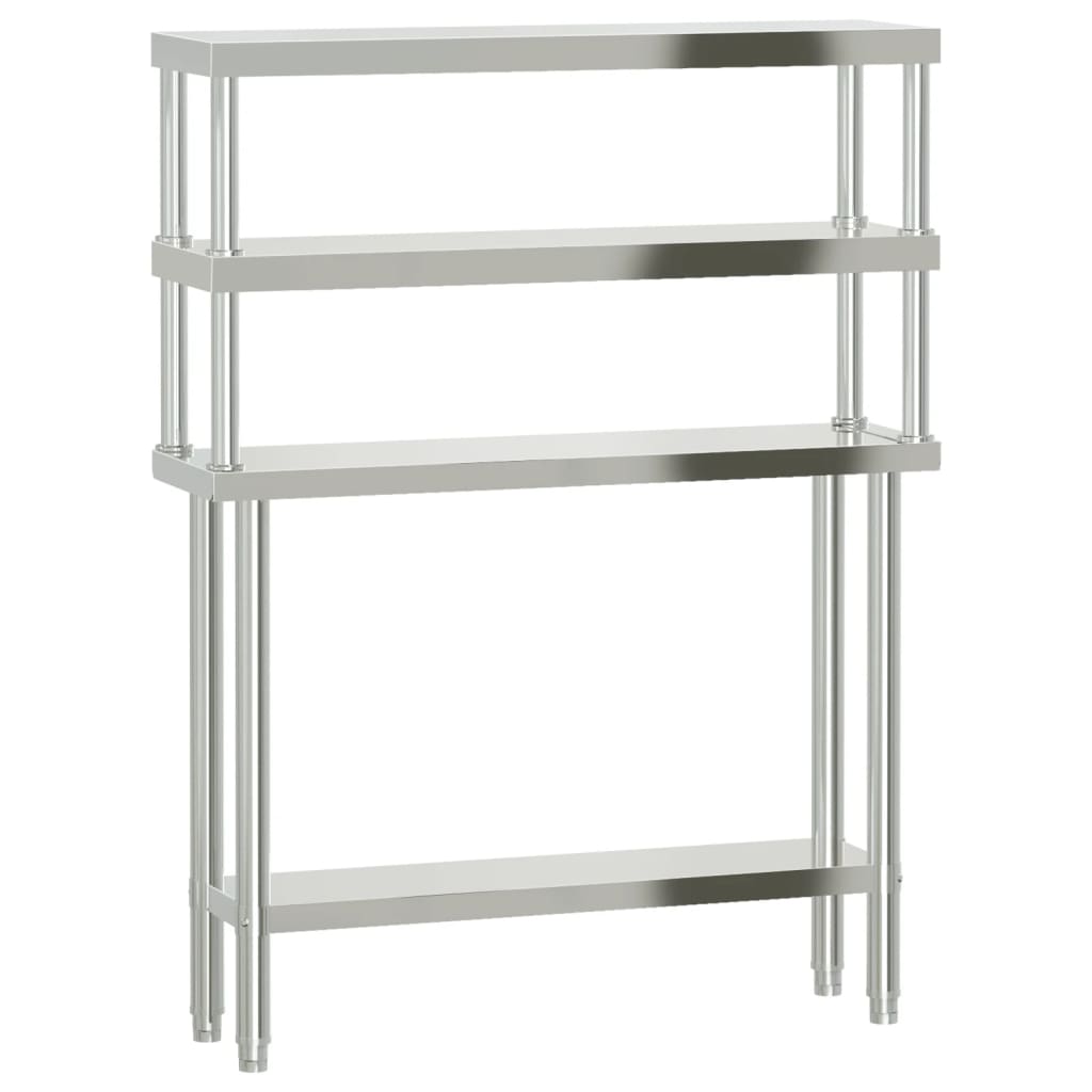 Mesa de trabajo de cocina Vidaxl con bovenschap 110x30x150 cm de acero inoxidable