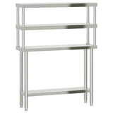 Mesa de trabajo de cocina Vidaxl con bovenschap 110x30x150 cm de acero inoxidable
