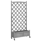 Plannet Vidaxl con Slat and Wheels Solid Pinewood Gray