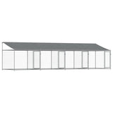 Vidaxl Hunddach mit Dach und Türen 8x2x2 m verzinkter Stahl grau