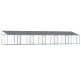 Vidaxl Hunddach mit Dach und Türen 12x2x2 m verzinkter Stahl grau