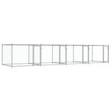 Vidaxl dog loft with doors 8x2x1.5 m galvanized steel gray