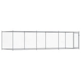 Vidaxl Dog Loft z drzwiami 6x2x1,5 m ocynkowana stalowa szarość