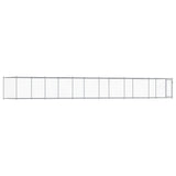 Vidaxl Hond Loftt mat Dier 12x2x1.5 m galvaniséiert Stol Grey