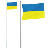 VIDAXL -Flag mit Flaggmast Ukraine 6,23 m Aluminium