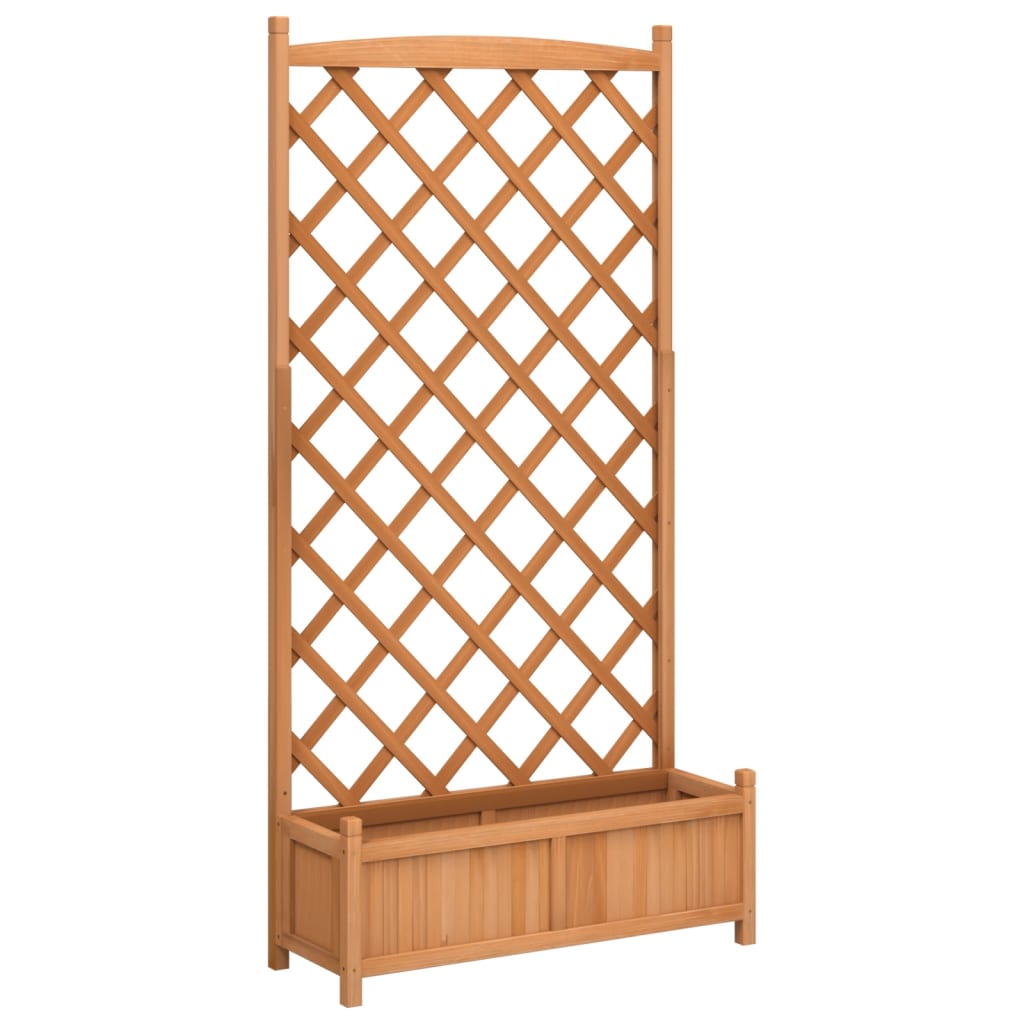 Vidaxl fioriera con latwerk solido vurenhout marrone