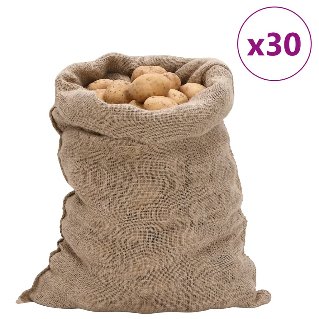 Sacchetti di jute vidaxl 30 pezzi 220 g m² 60x105 cm 100% iuta