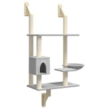 Vidaxl Cat Miwwele Mauer montéiert mat kraazende Post 153 cm Liicht gro
