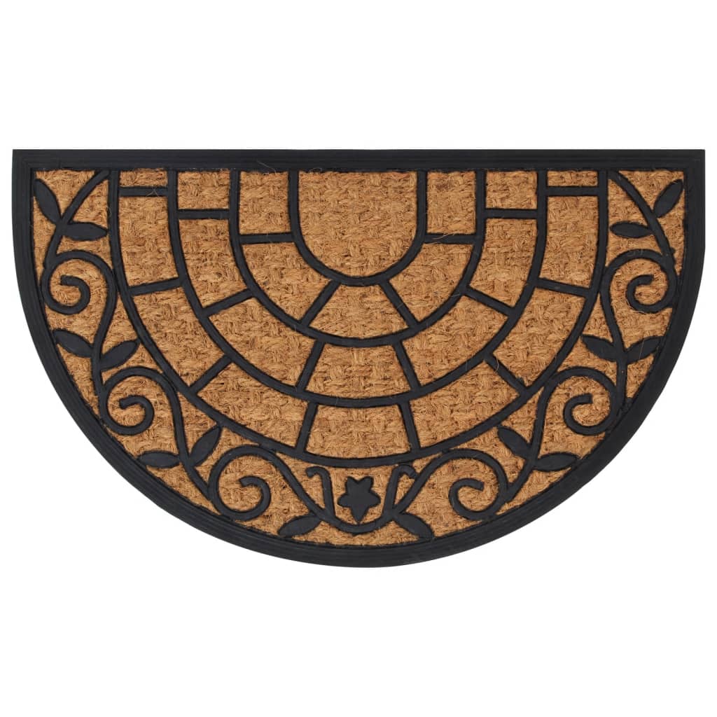 Vidaxl Doormat Half -round 45x75 cm rubber and coconut fiber